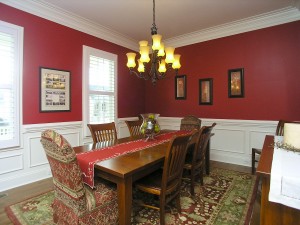 The dining room was red before, pretty but a bit overwhelming.